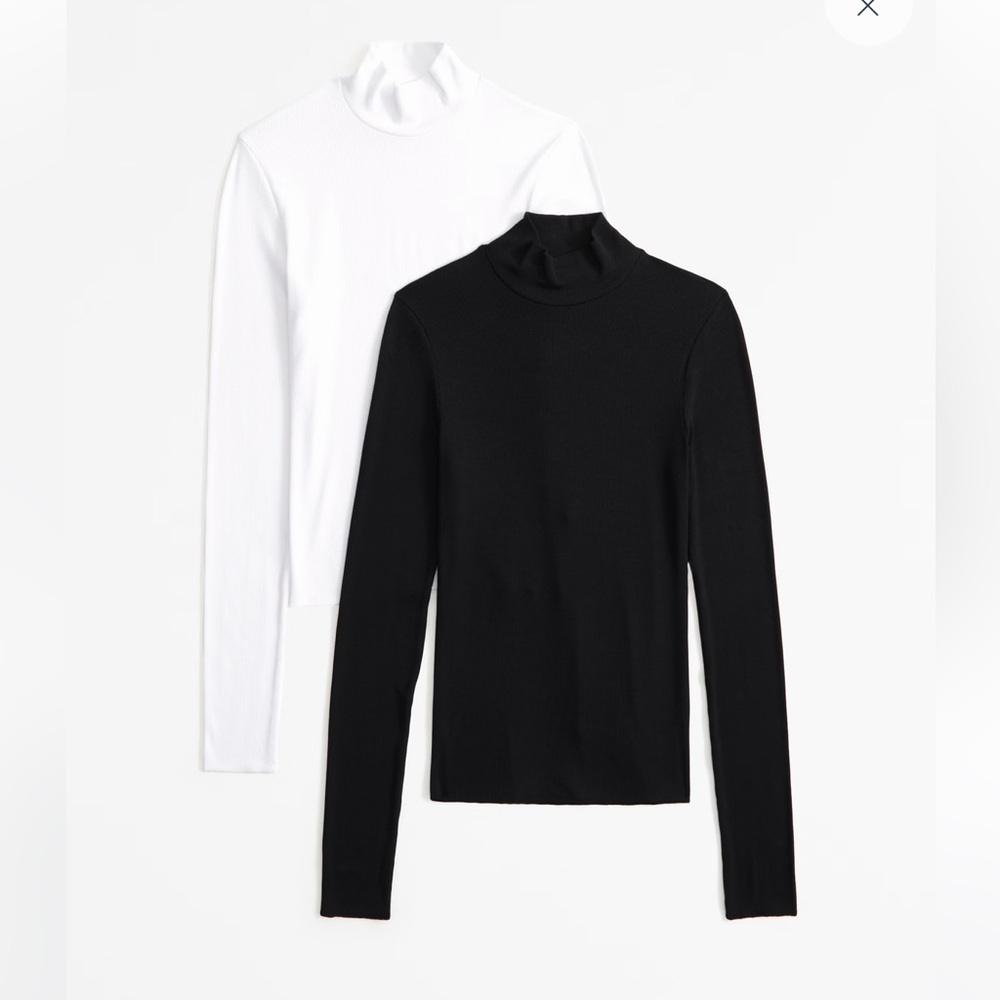 2-Pack Long Sleeve Featherweight Rib Mockneck Tops